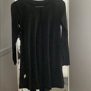 Olive green and black striped dress